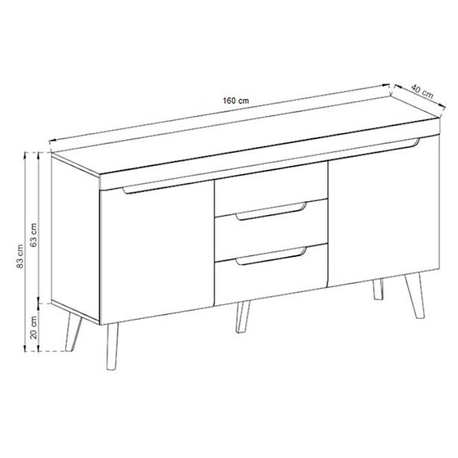 Komód NORDI NKSZ160 fehér,4