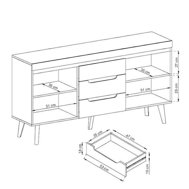 Komód NORDI NKSZ160 fehér,5