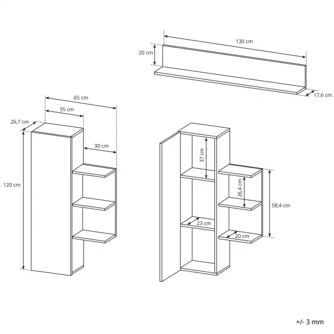 Nappali bútor Alva grande oak/fehér matt,6