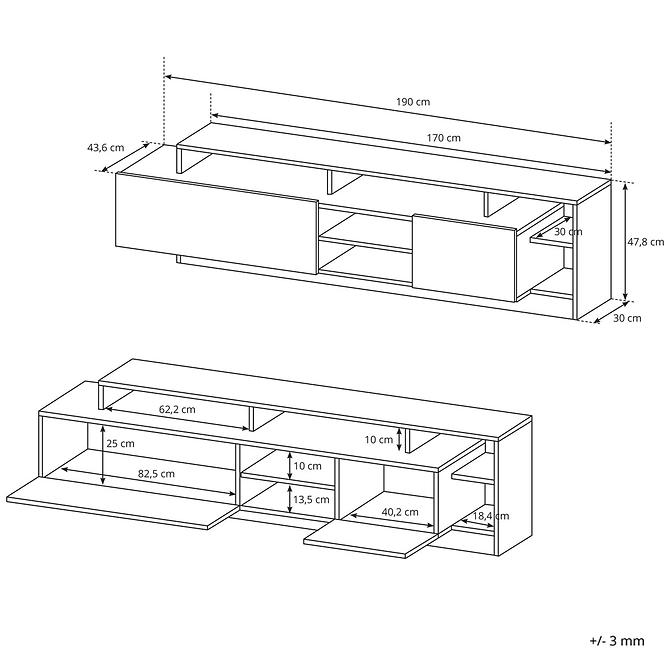 Nappali bútor Alva grande oak/fehér matt,7