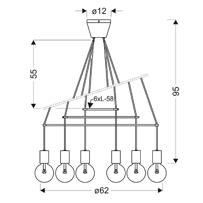 Lámpa Alto 6x40W E27,2