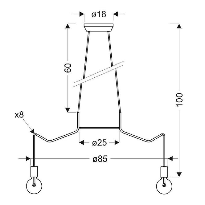 Lámpa Basso 8x40W E27,2