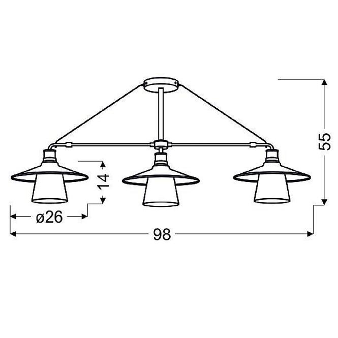 Lámpa Loft 3x60W E27