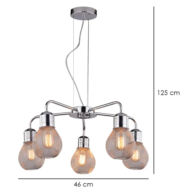 Lámpa Gliva 5x60W E27,3