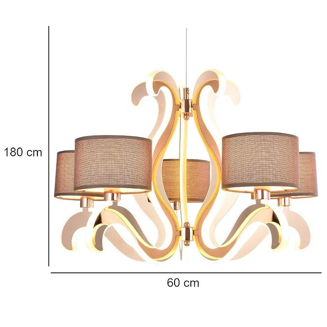 Lámpa Ambrosia 3 5x40W E14 + 43,4W Led