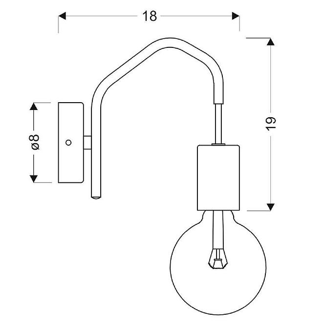 Basso Gyertyatartó lámpa 1x40w E27 fekete matt