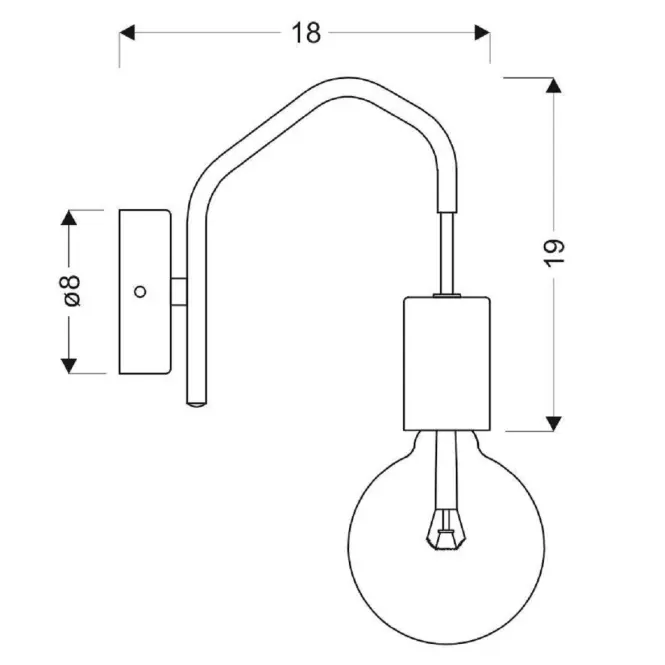 Basso Gyertyatartó lámpa 1x40w E27 fekete matt,2