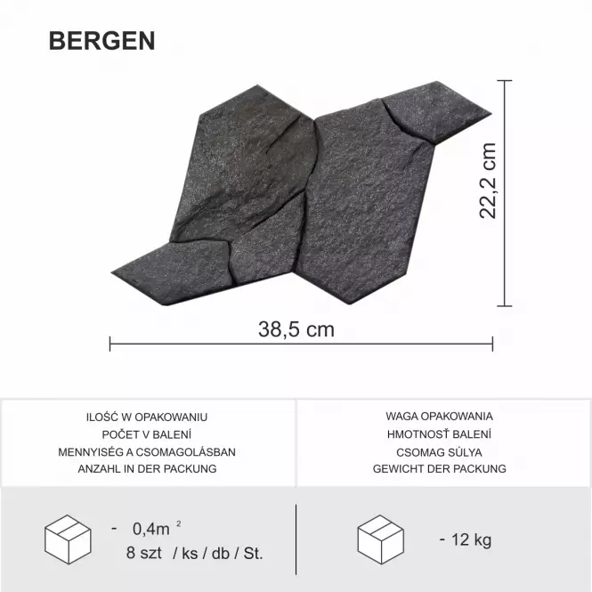 Csempe dekoratív Bergen csomag=0,40M2