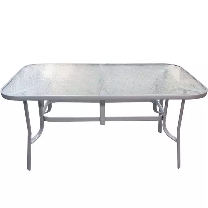 Fém bútorkészlet üveg asztal + 4 székek szürke,5