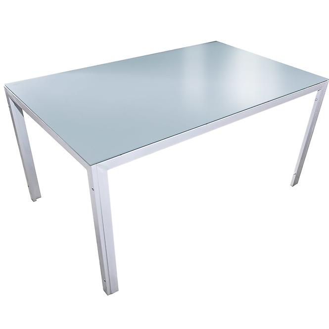 Fém bútorkészlet Bergen üveg asztal + 6 székek kék