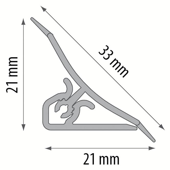 Profil konyhai munkalaphoz 3m 20x20 - Fehér Lws-011