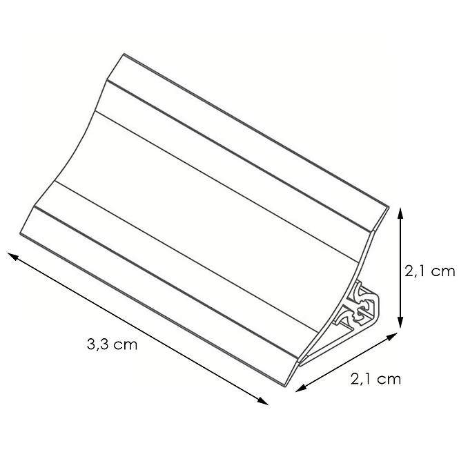 Profil konyhai munkalaphoz 3m 20x20 - sötét márvány LWS-013