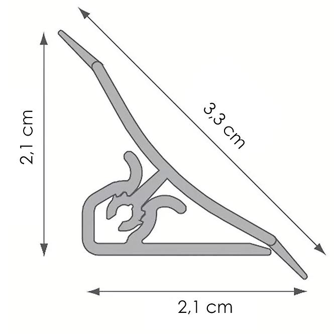 Profil konyhai munkalaphoz 3m 20x20 - sötét márvány LWS-013