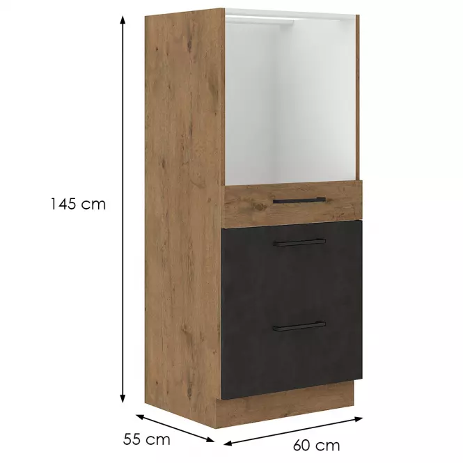 Konyhaszekrény VIGO grafit mat 60DKP-145 3S BB