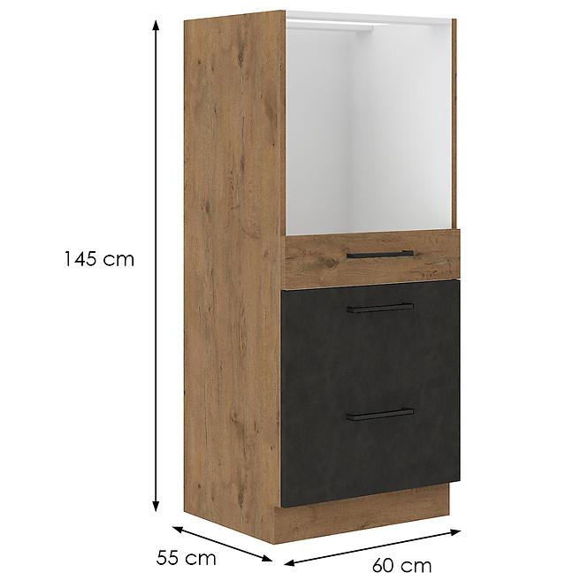 Konyhaszekrény VIGO grafit mat 60DKP-145 3S BB