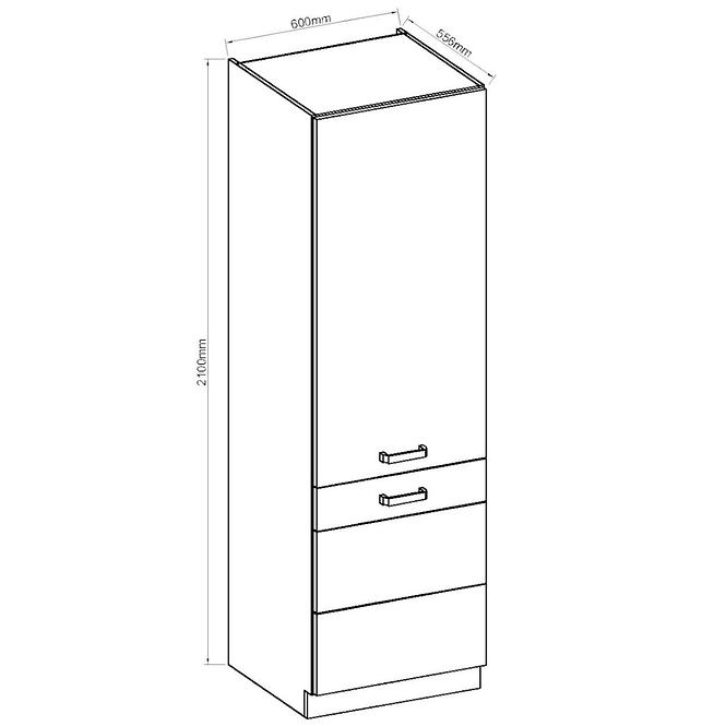 Konyha szekrény ARTISAN fényes fehér 60DK-210 2F