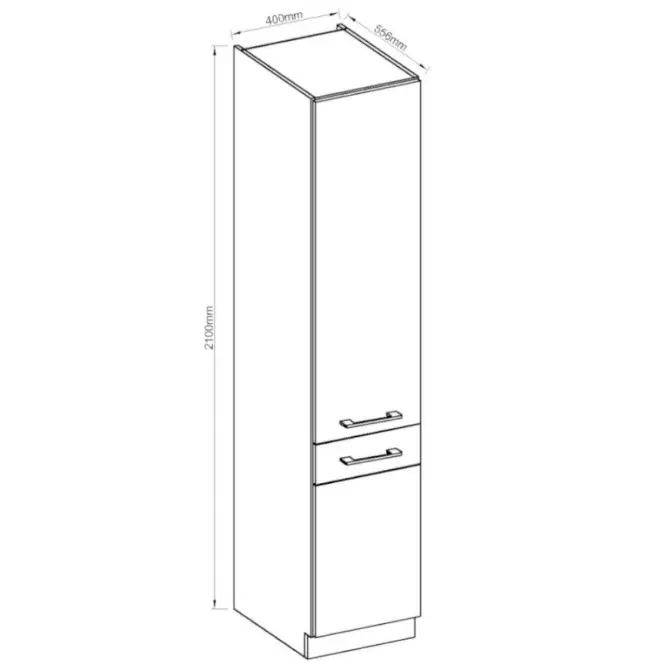 Konyhaszekrény VIGO grafit mat 40DK-210 2F