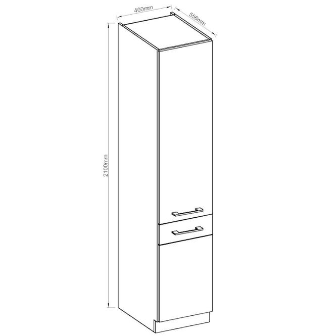 Konyhaszekrény VIGO grafit mat 40DK-210 2F