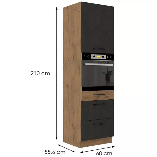 Konyhaszekrény VIGO grafit mat 60DPS-210 3S 1F