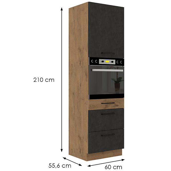 Konyhaszekrény VIGO grafit mat 60DPS-210 3S 1F