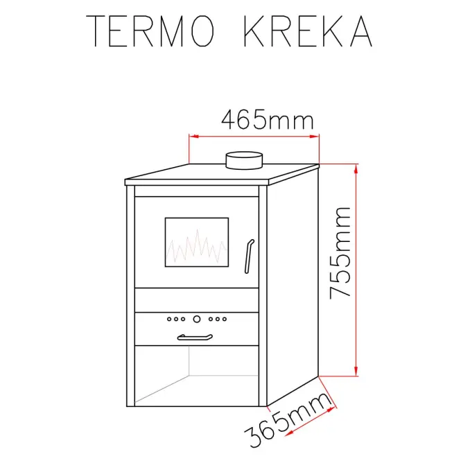 Kandallókályha Termokreka 7KW,2