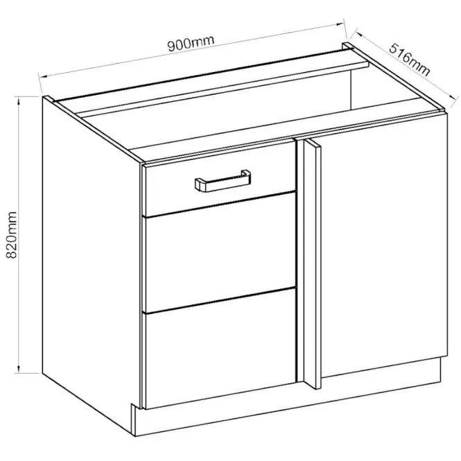 Konyhaszekrény ARTISAN fényes fehér 90ND 1F BB