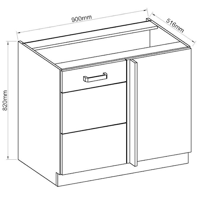 Konyhaszekrény ARTISAN fényes fehér 90ND 1F BB