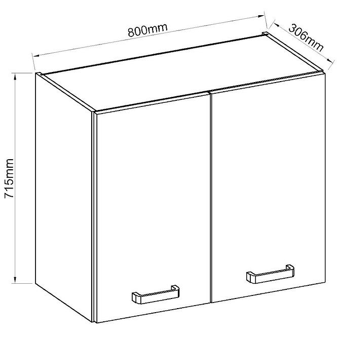 Konyhaszekrény ARTISAN fényes fehér 80G-72 2F,2