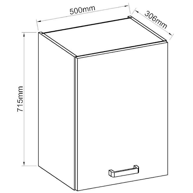 Konyhaszekrény ARTISAN fényes fehér 50G-72 1F