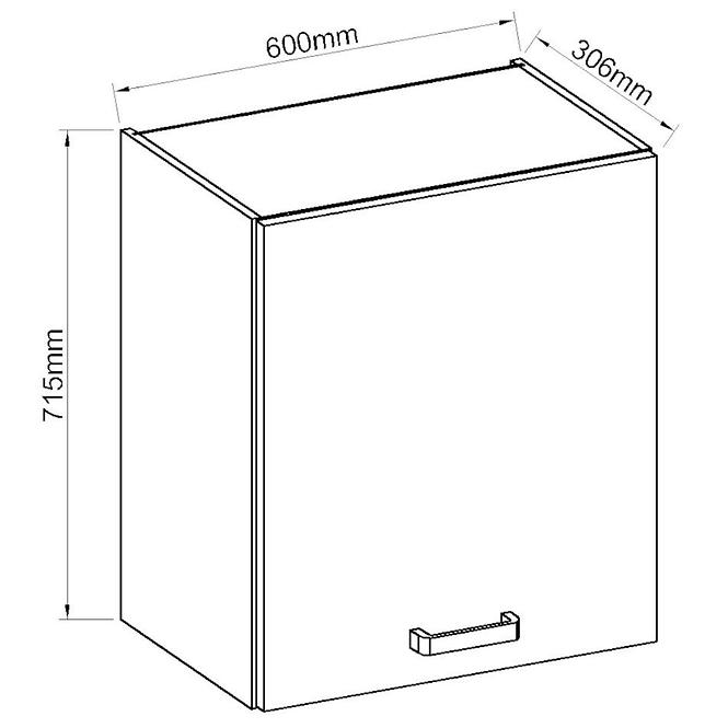 Konyhaszekrény ARTISAN fényes fehér 60G-72 1F