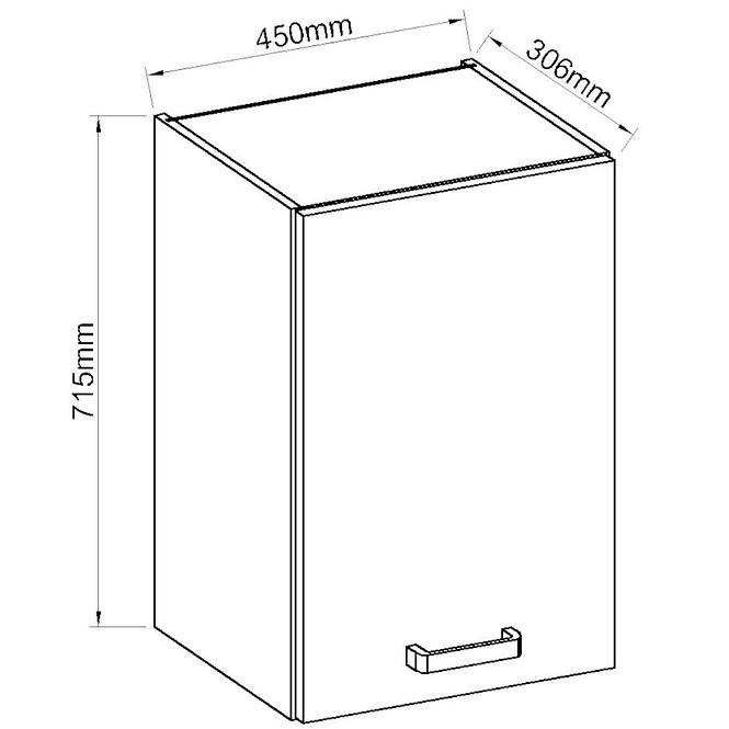Konyhaszekrény ARTISAN fényes fehér 45G-72 1F