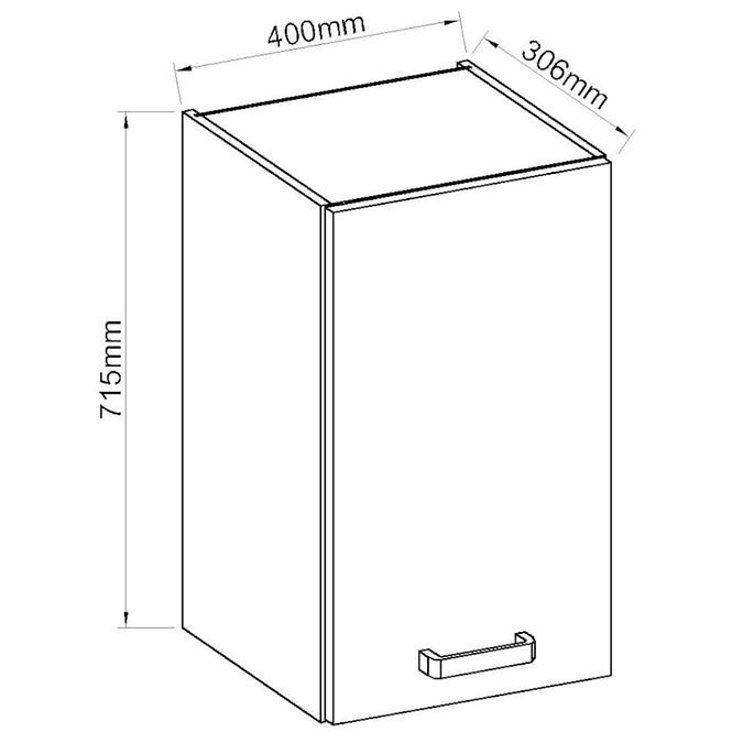 Konyhaszekrény ARTISAN fényes fehér 40G-72 1F