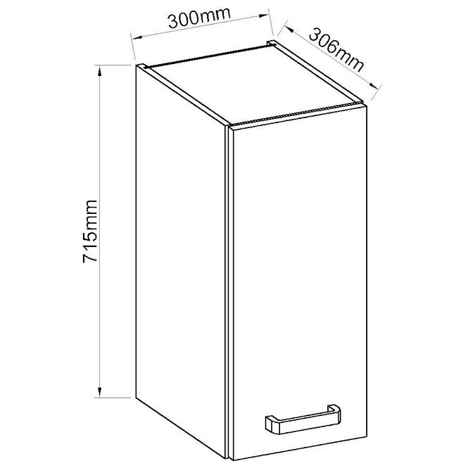 Konyhaszekrény ARTISAN fényes fehér 30G-72 1F,2