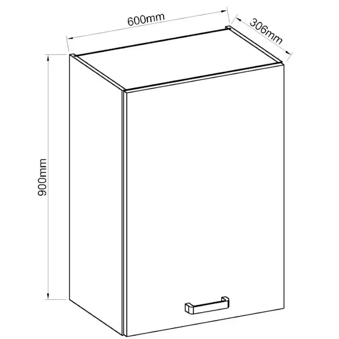 Konyhaszekrény ARTISAN fényes fehér 60G-90 1F