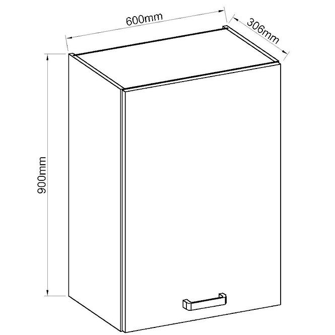 Konyhaszekrény ARTISAN fényes fehér 60G-90 1F