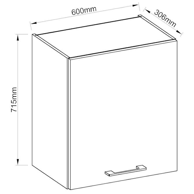 Konyhaszekrény VIGO grafit matt 60G-72 1F,3