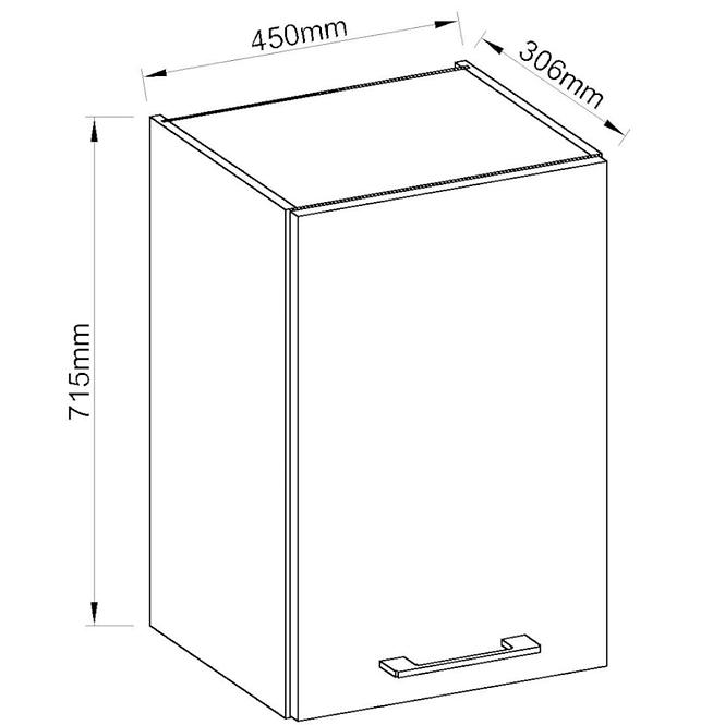 Konyhaszekrény VIGO grafit matt 45G-72 1F,3