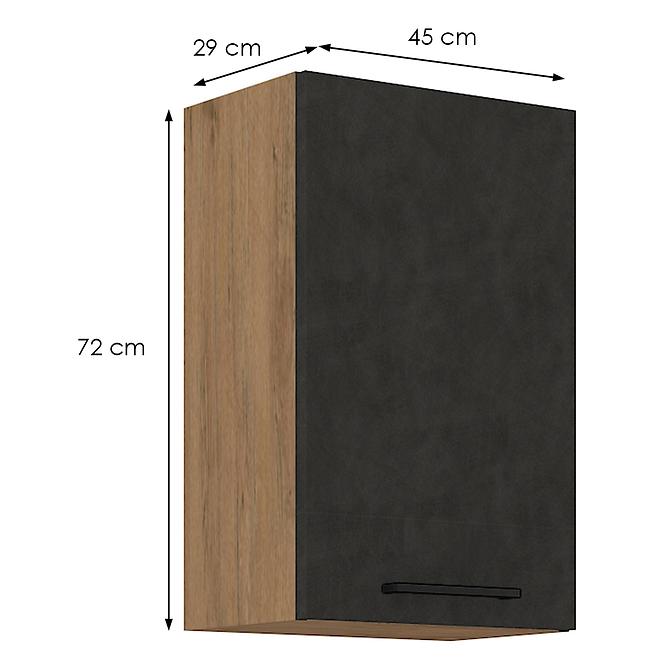 Konyhaszekrény VIGO grafit matt 45G-72 1F