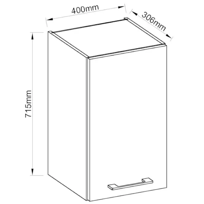 Konyhaszekrény VIGO grafit matt 40G-72 1F,3