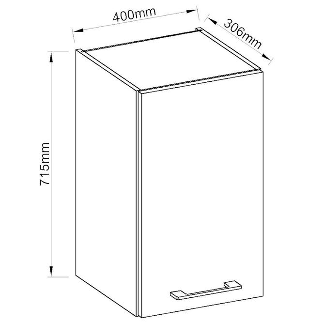 Konyhaszekrény VIGO grafit matt 40G-72 1F,3