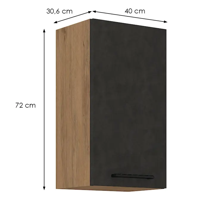 Konyhaszekrény VIGO grafit matt 40G-72 1F,2