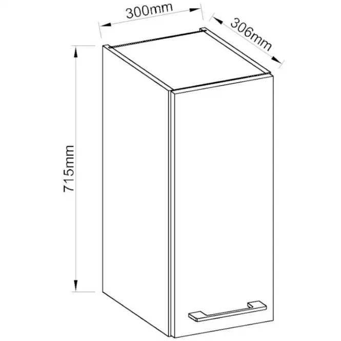 Konyhaszekrény VIGO grafit matt 30G-72 1F