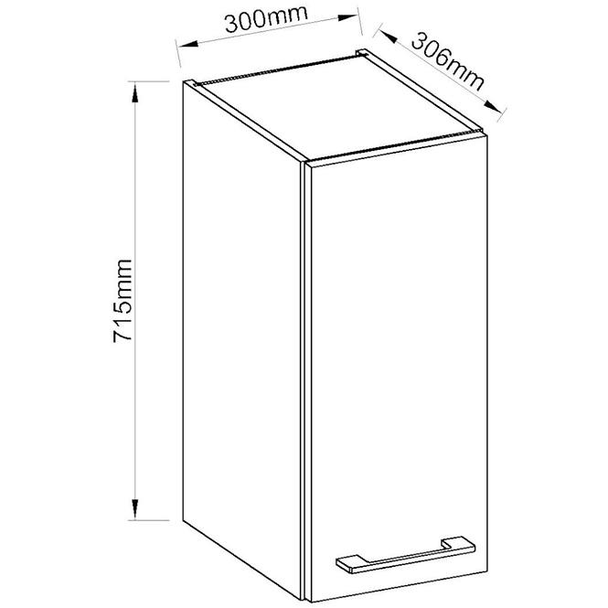 Konyhaszekrény VIGO grafit matt 30G-72 1F