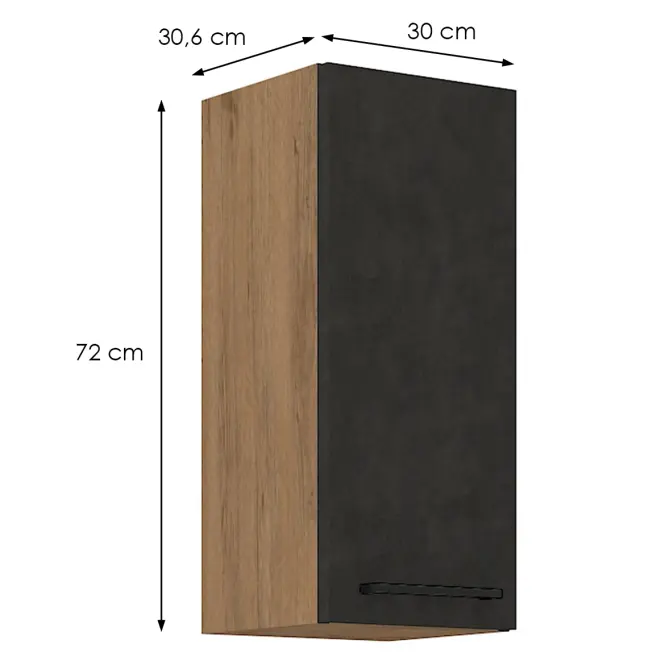 Konyhaszekrény VIGO grafit matt 30G-72 1F,2