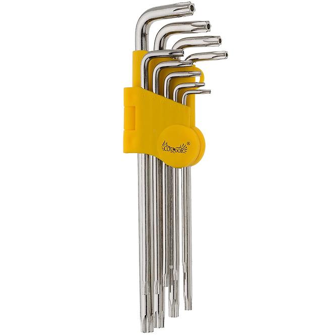 Torx kulcskészlet lyukkal, meghosszabbítva, T10-50, 9 db