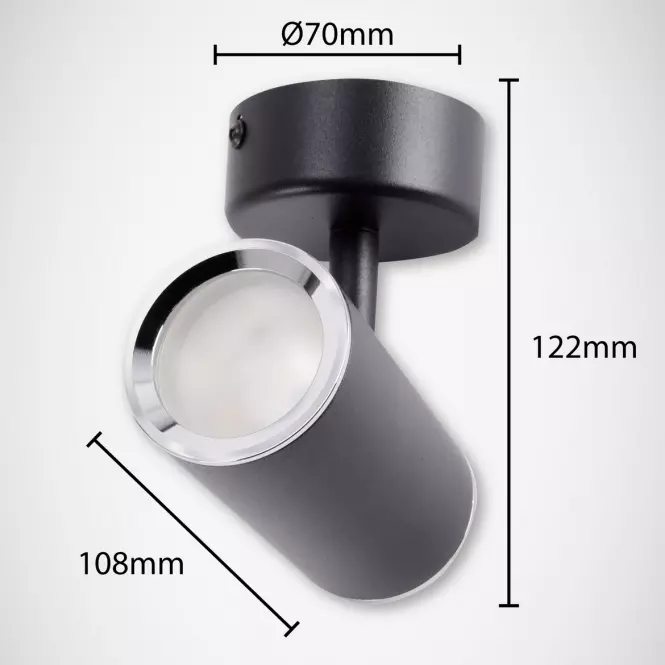 Fali Lámpa lampa Megan Spt GU10 fekete 03656 K1