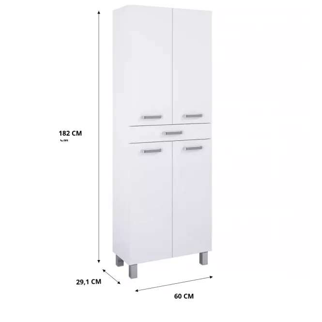Oszlop szekrény Uno 60 4D1S white,2