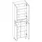 Oszlop szekrény Uno 60 4D1S white,3