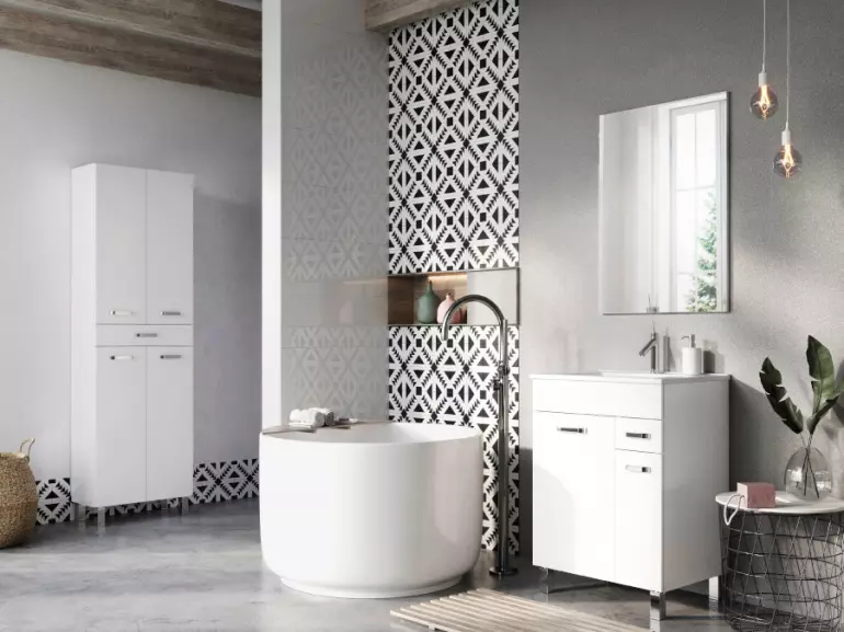 Oszlop szekrény Uno 60 4D1S white,4
