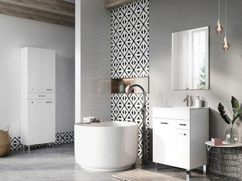 Oszlop szekrény Uno 60 4D1S white,4